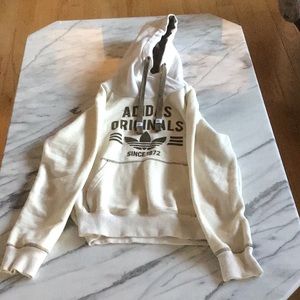 Cream white and green Adidas original sweater.